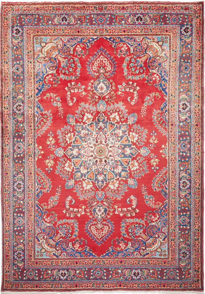 Persian Rug Mashhad 9'3"x6'6" 9'3"x6'6", Persian Rug Knotted by hand
