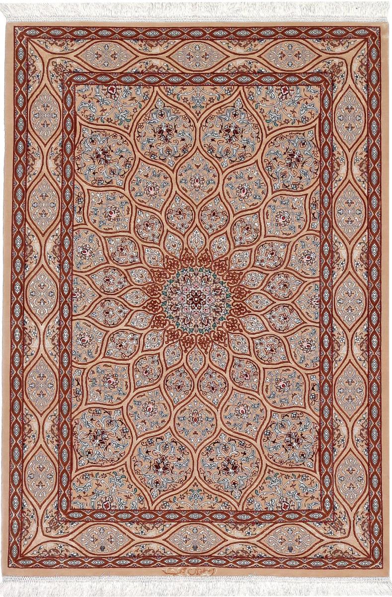 Perserteppich Isfahan Seidenkette 155x106 155x106, Perserteppich Handgeknüpft