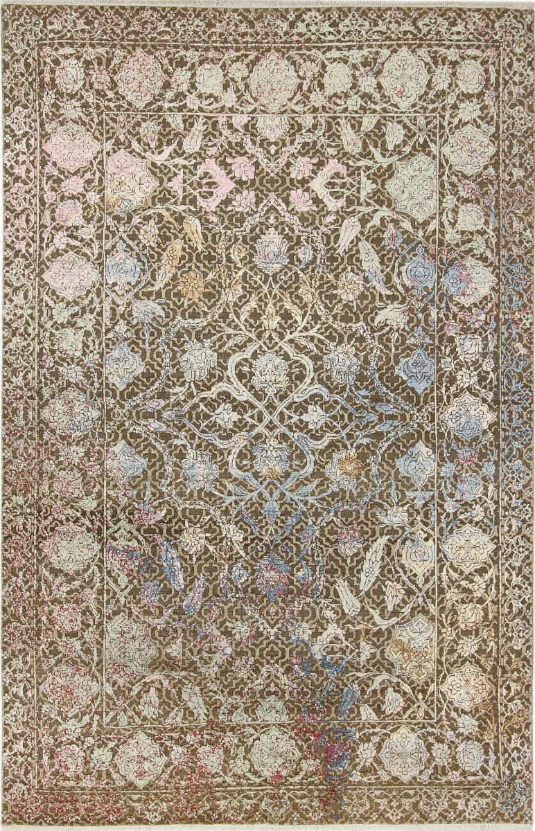 Indo rug Sadraa 9'10"x6'4" 9'10"x6'4", Persian Rug Knotted by hand