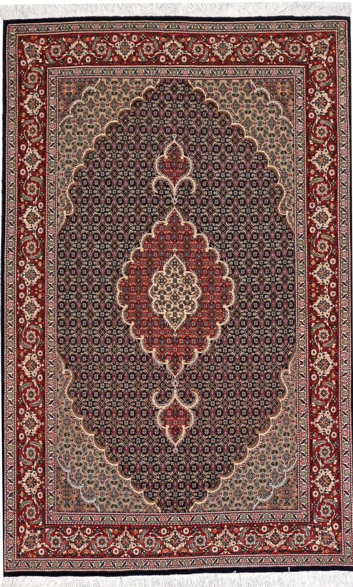  ペルシャ絨毯 タブリーズ Mahi 50Raj 5'3"x3'3" 5'3"x3'3",  ペルシャ絨毯 手織り