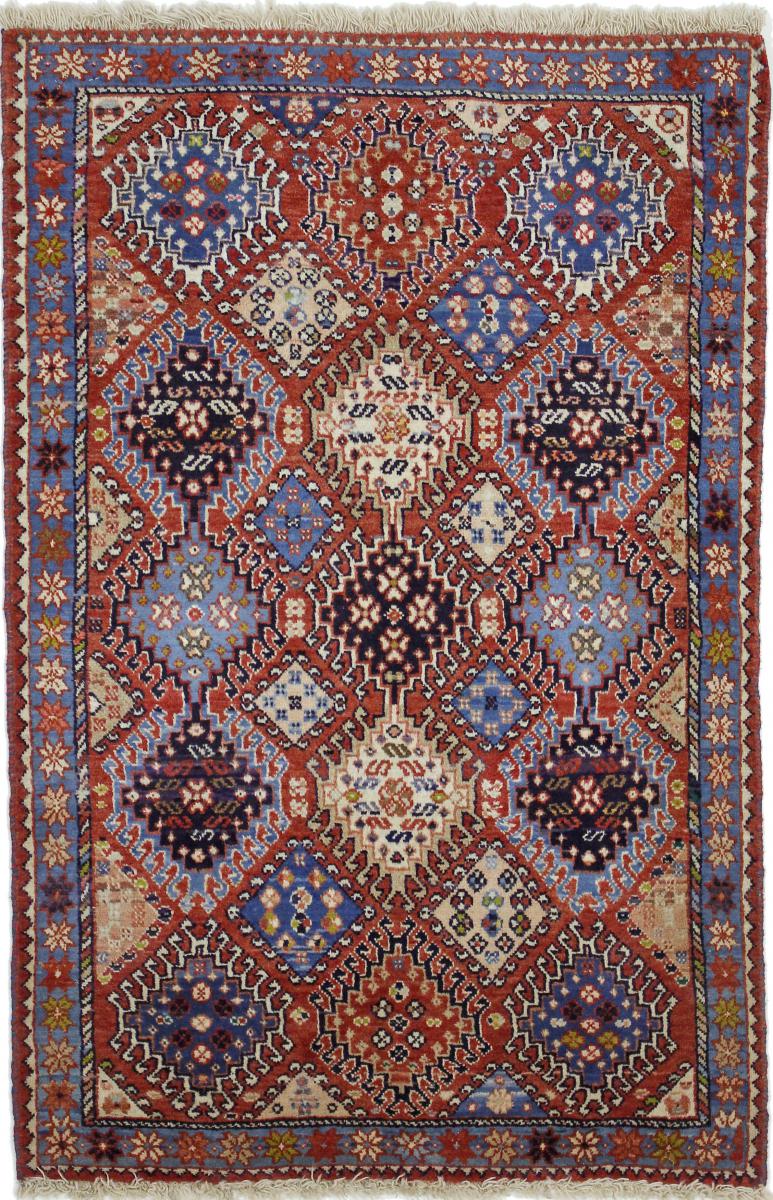 Persian Rug Yalameh 3'11"x2'7" 3'11"x2'7", Persian Rug Knotted by hand