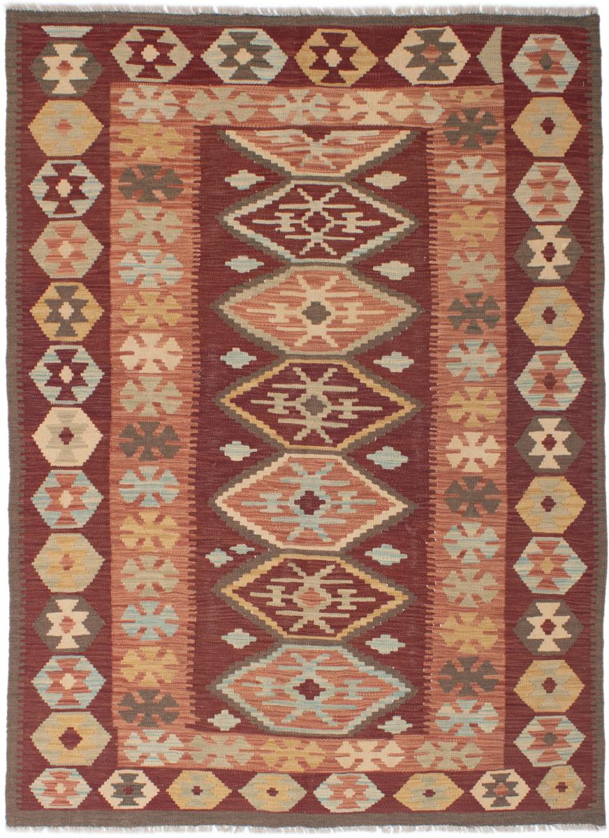 Pakistansk teppe Kelim Afghan 196x140 196x140, Persisk teppe Handwoven 