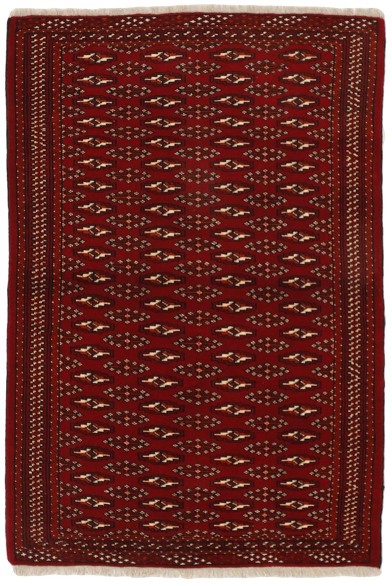 Persian Rug Turkaman 4'9"x3'3" 4'9"x3'3", Persian Rug Knotted by hand