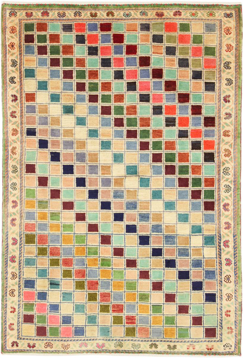 Persian Rug Persian Gabbeh Loribaft 3'10"x2'7" 3'10"x2'7", Persian Rug Knotted by hand