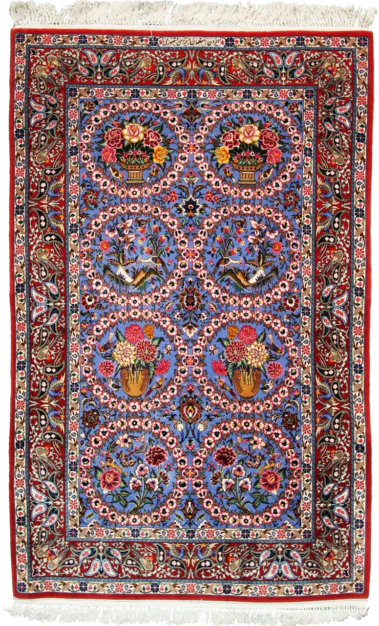 Tapis persan Ispahan Chaîne de Soie 178x114 178x114, Tapis persan Noué à la main