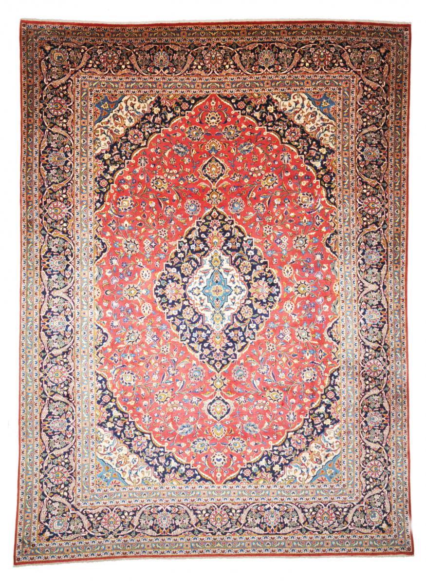 Persian Rug Keshan 12'7"x9'7" 12'7"x9'7", Persian Rug Knotted by hand