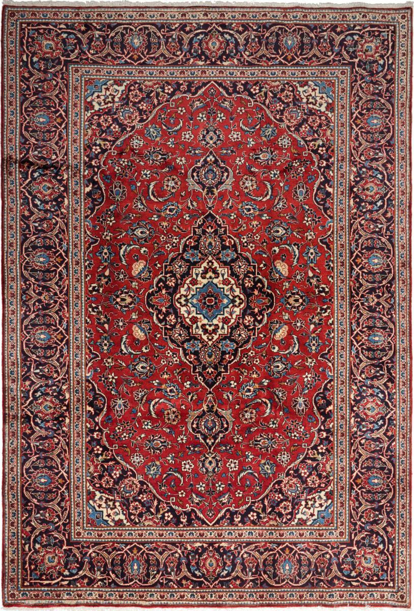 Persian Rug Keshan 9'7"x6'7" 9'7"x6'7", Persian Rug Knotted by hand