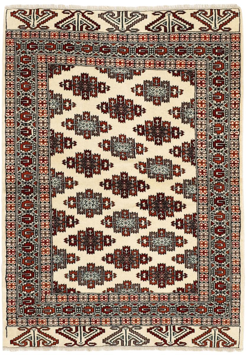 Persian Rug Turkaman 4'11"x3'6" 4'11"x3'6", Persian Rug Knotted by hand