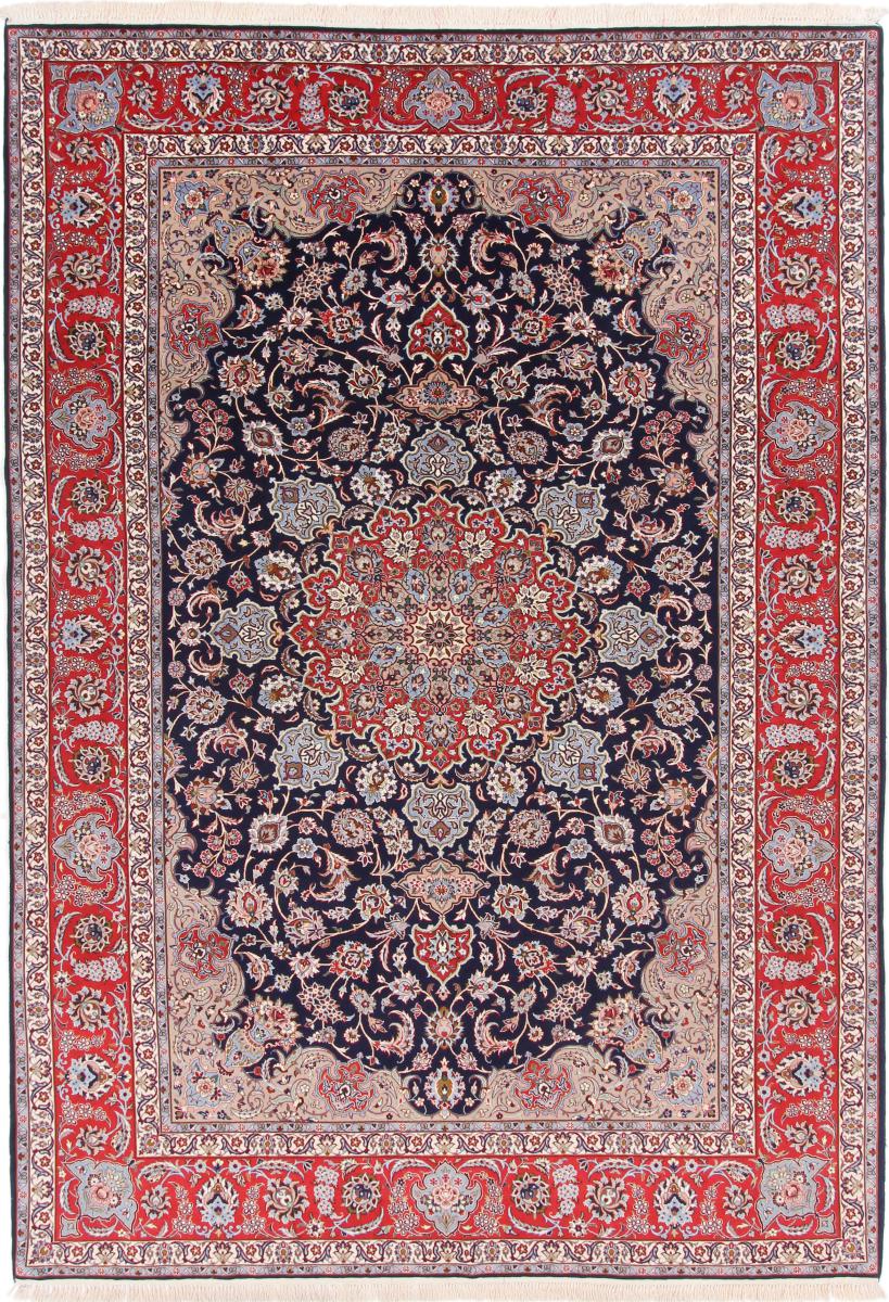  ペルシャ絨毯 タブリーズ 絹の縦糸 9'10"x6'11" 9'10"x6'11",  ペルシャ絨毯 手織り