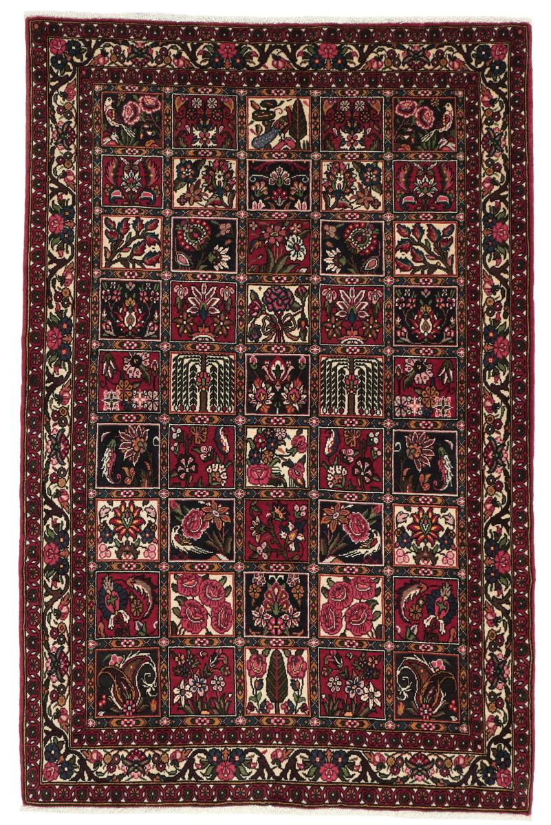 Persian Rug Bakhtiari 4'10"x3'5" 4'10"x3'5", Persian Rug Knotted by hand