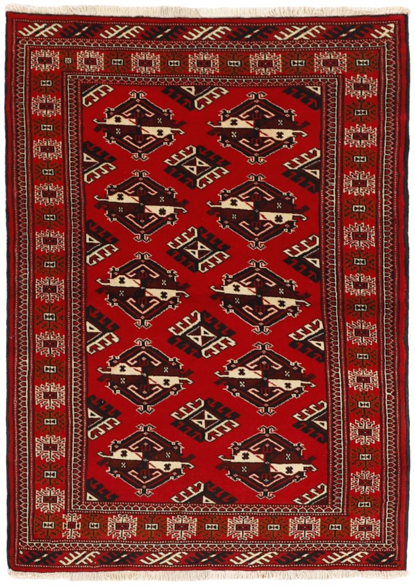 Persian Rug Turkaman 4'8"x3'2" 4'8"x3'2", Persian Rug Knotted by hand