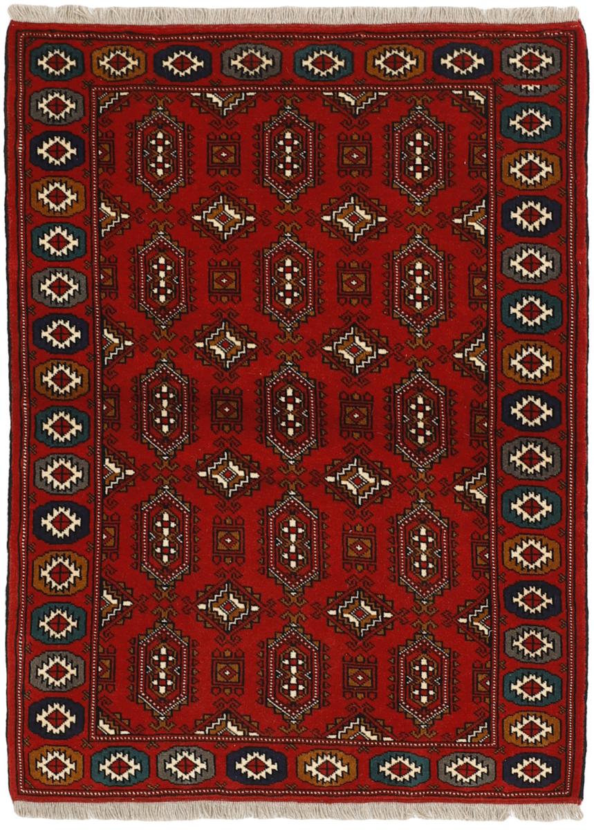 Persian Rug Turkaman 4'9"x3'6" 4'9"x3'6", Persian Rug Knotted by hand