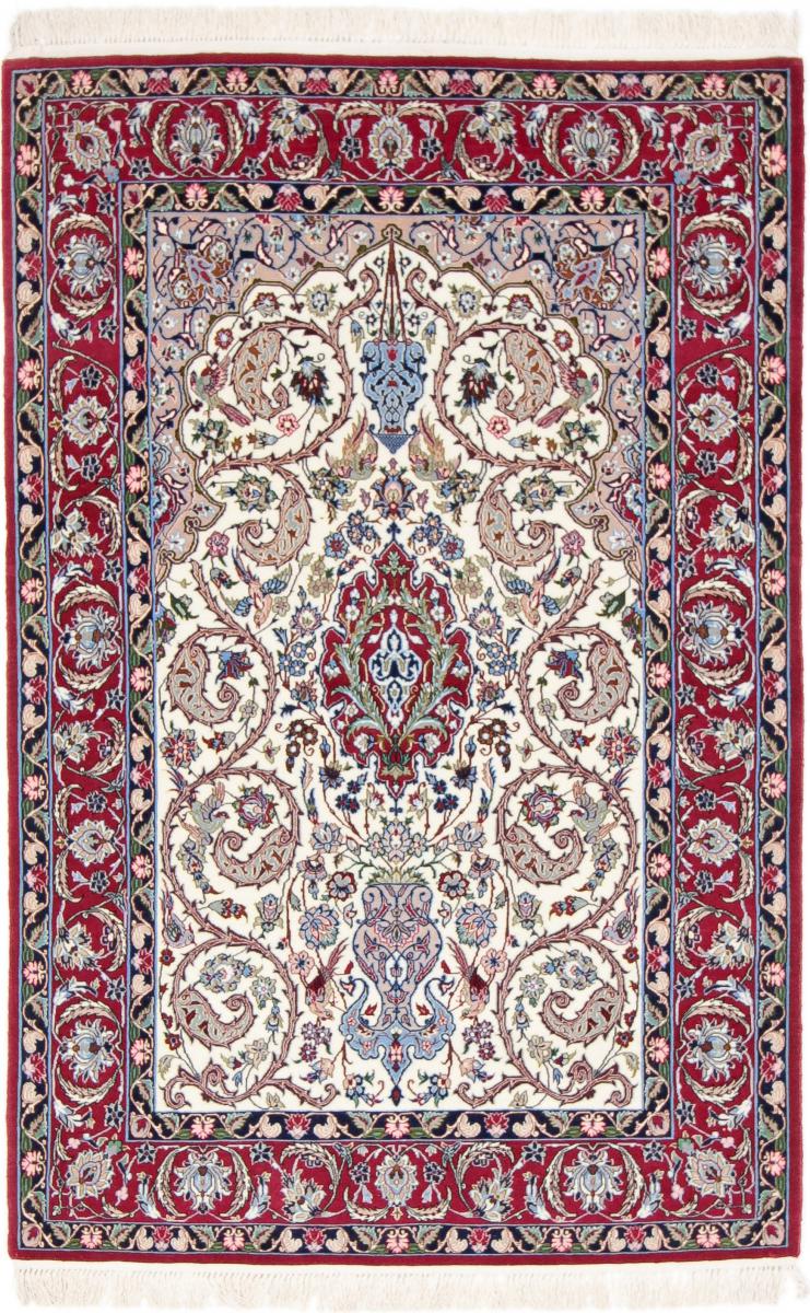 Persian Rug Isfahan Silk Warp 5'5"x3'7" 5'5"x3'7", Persian Rug Knotted by hand