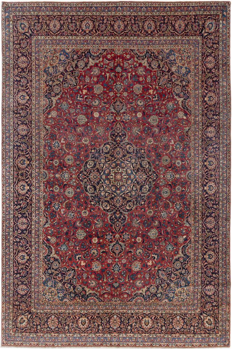 Tapis persan Kashan Antique 13'3"x8'8" 13'3"x8'8", Tapis persan Noué à la main