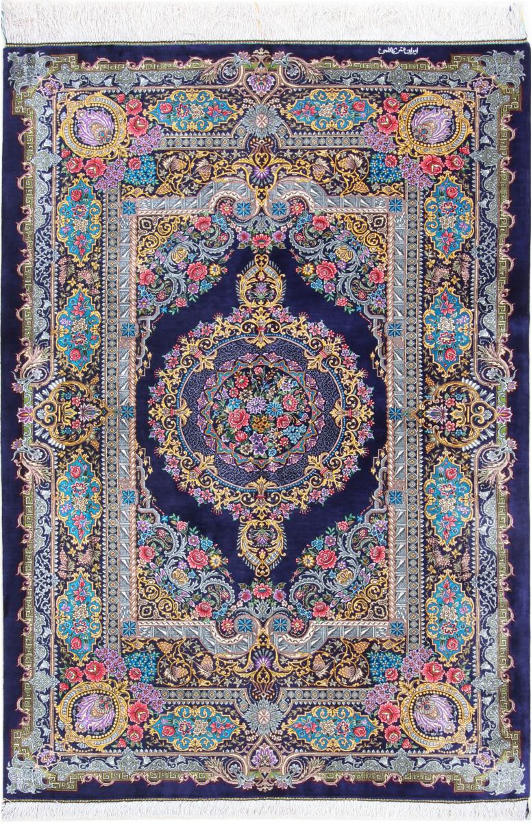 Persian Rug Qum Silk Signed 148x102 148x102, Persian Rug Knotted by hand