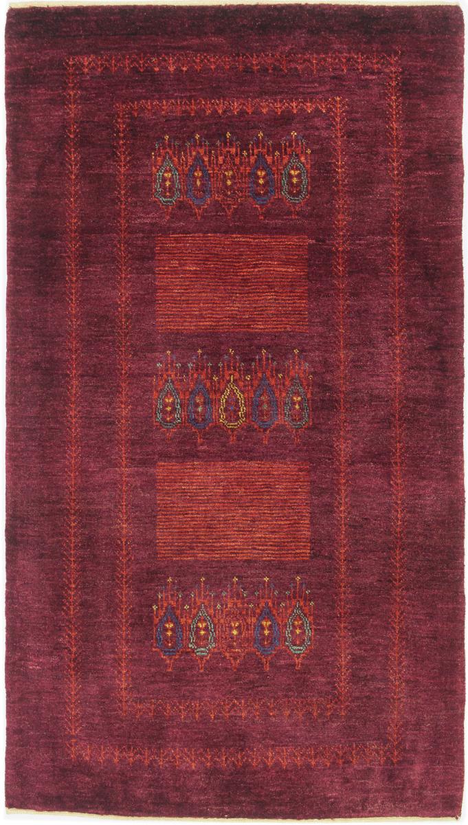 Persian Rug Persian Gabbeh Loribaft 4'11"x2'9" 4'11"x2'9", Persian Rug Knotted by hand