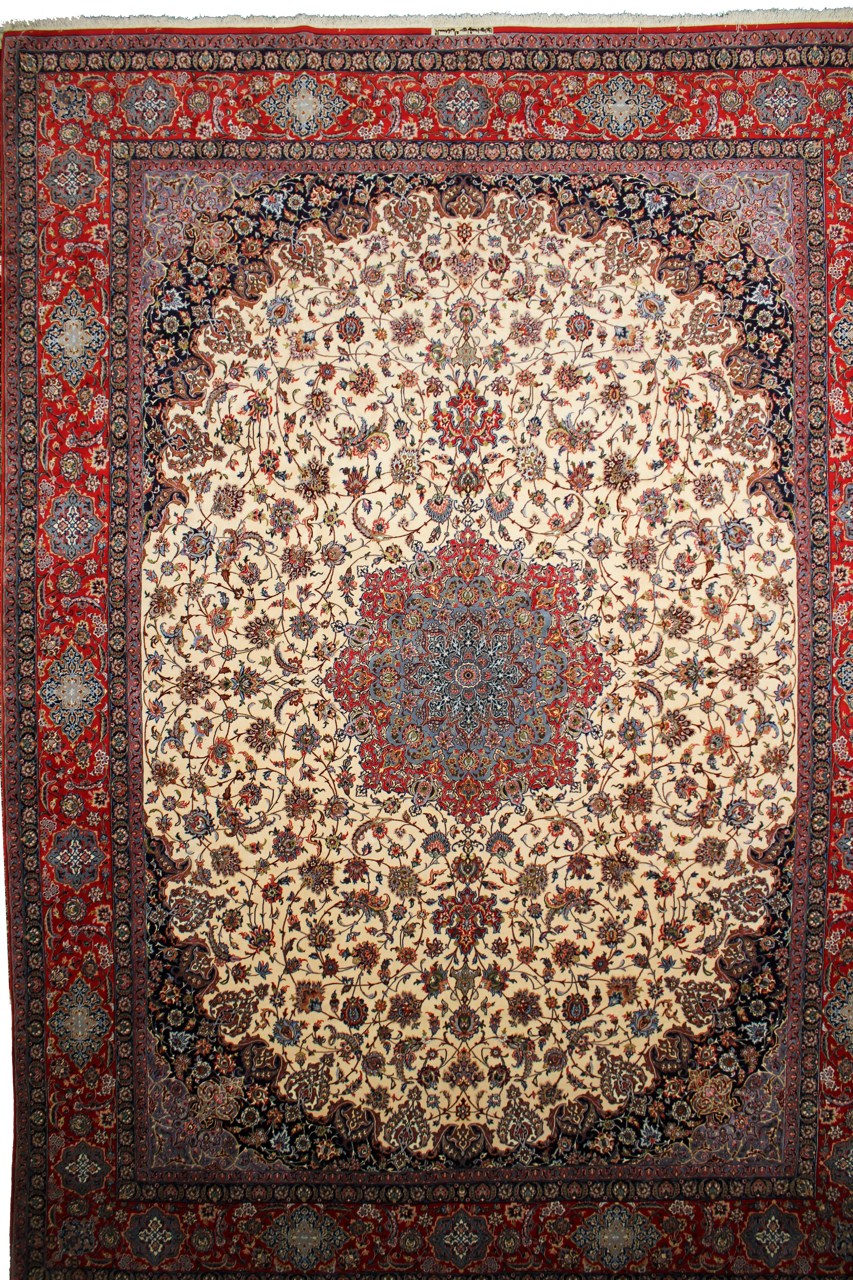 Perserteppich Isfahan Seidenkette 445x321 445x321, Perserteppich Handgeknüpft