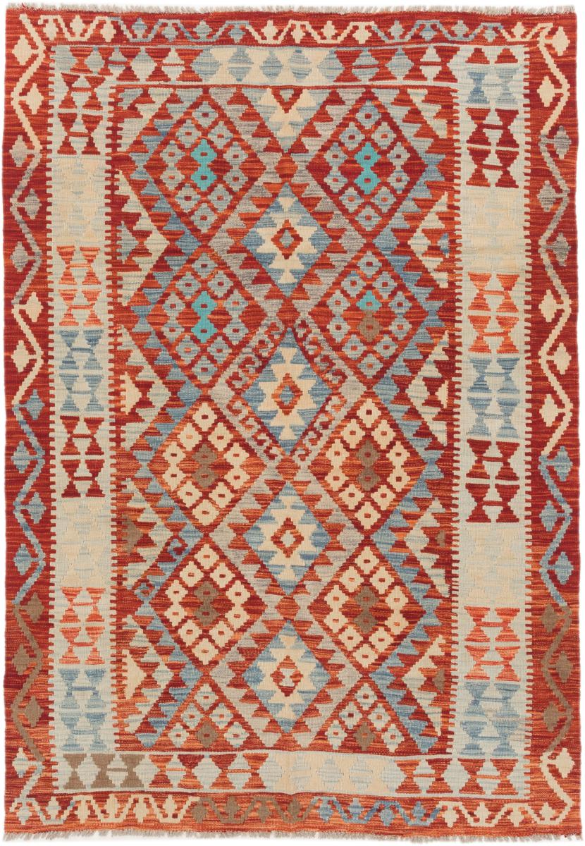 Afghansk teppe Kelim Afghan 208x145 208x145, Persisk teppe Handwoven 