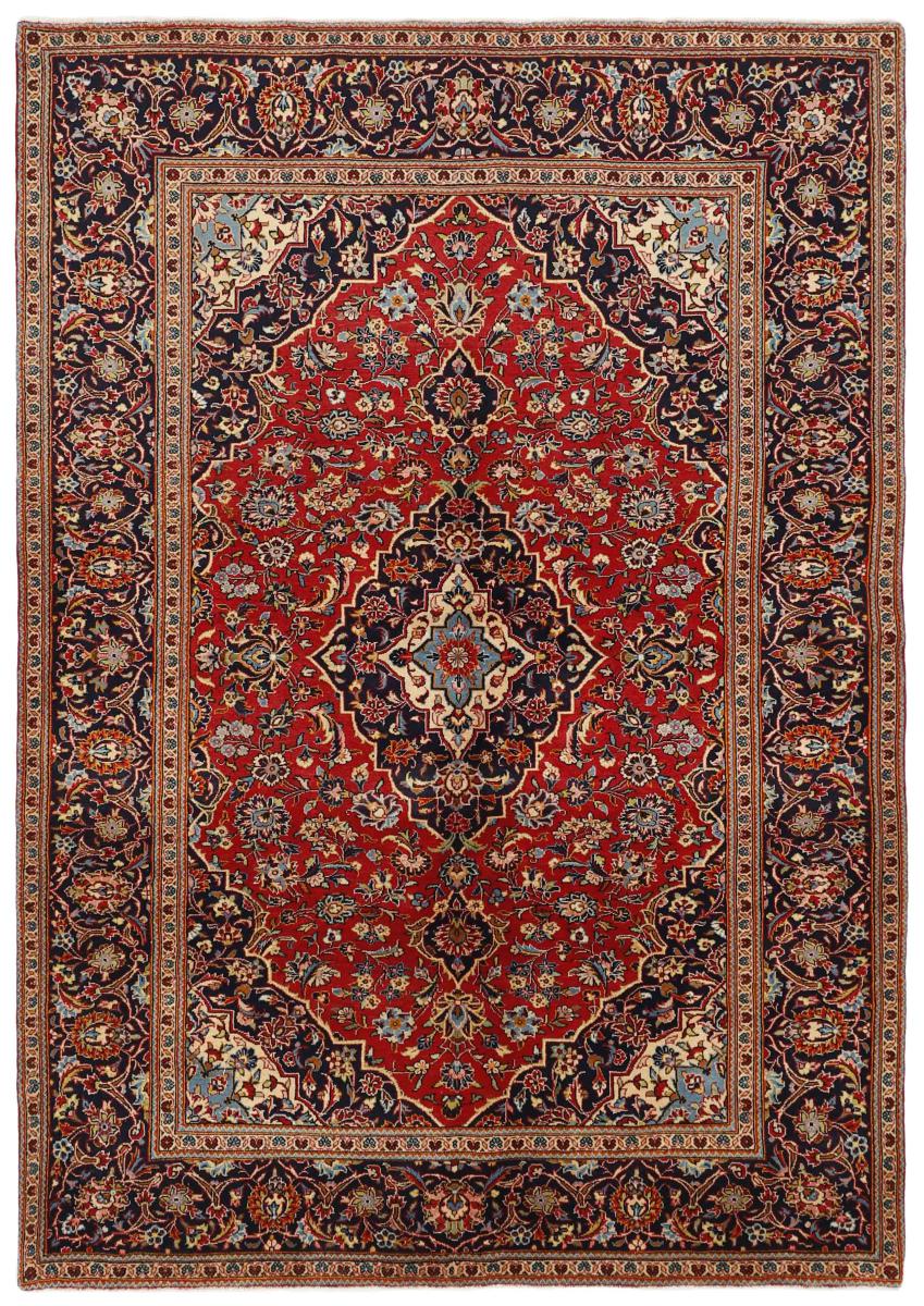 Persian Rug Keshan 9'5"x6'5" 9'5"x6'5", Persian Rug Knotted by hand