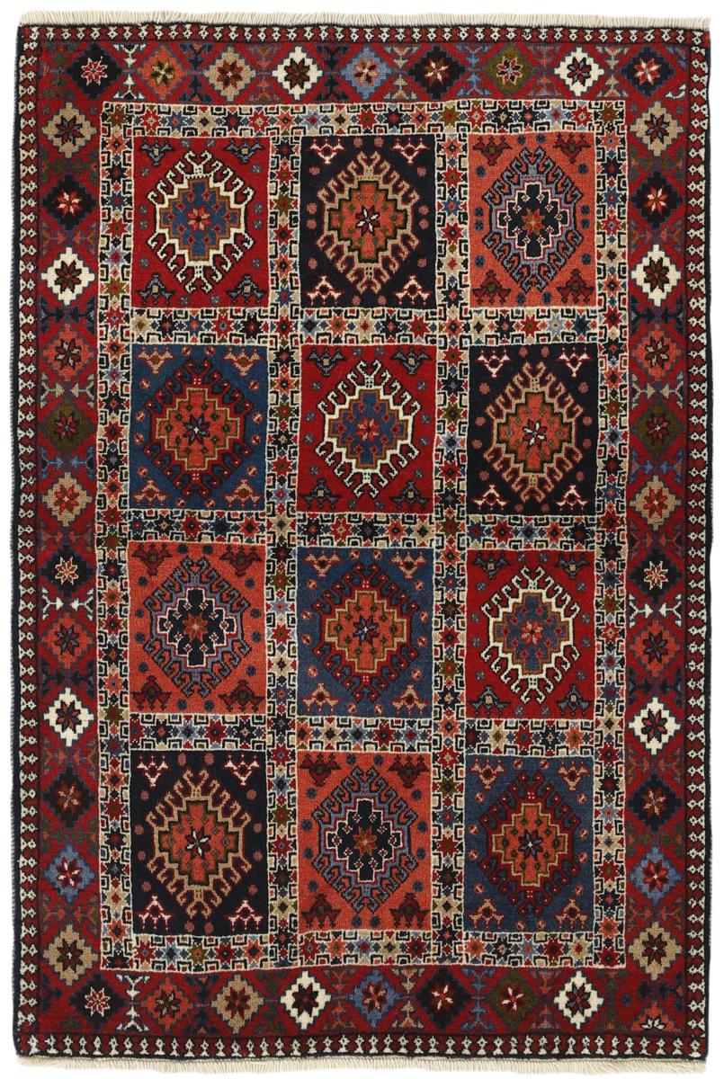 Tapis persan Yalameh 4'9"x3'4" 4'9"x3'4", Tapis persan Noué à la main