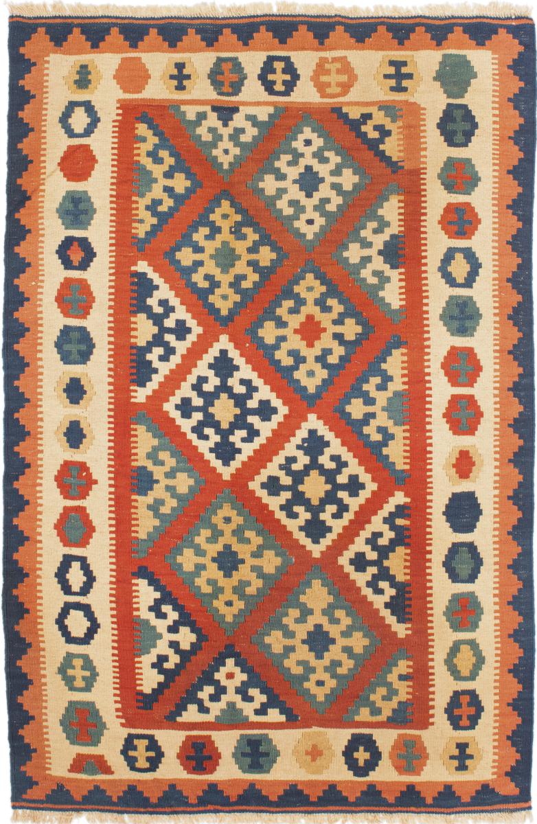 Persian Rug Kilim Fars 4'11"x3'2" 4'11"x3'2", Persian Rug Woven by hand