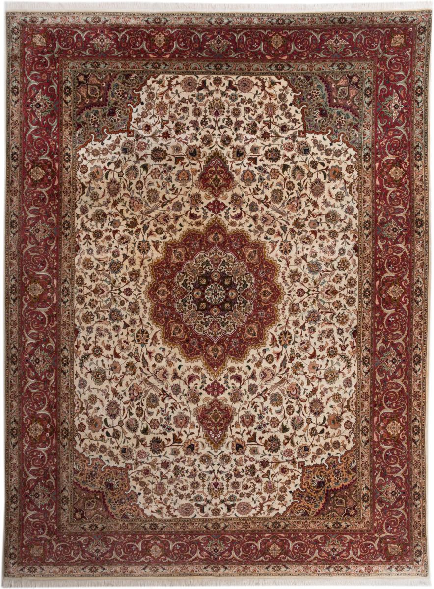 Persian Rug Tabriz 50Raj 13'1"x9'10" 13'1"x9'10", Persian Rug Knotted by hand
