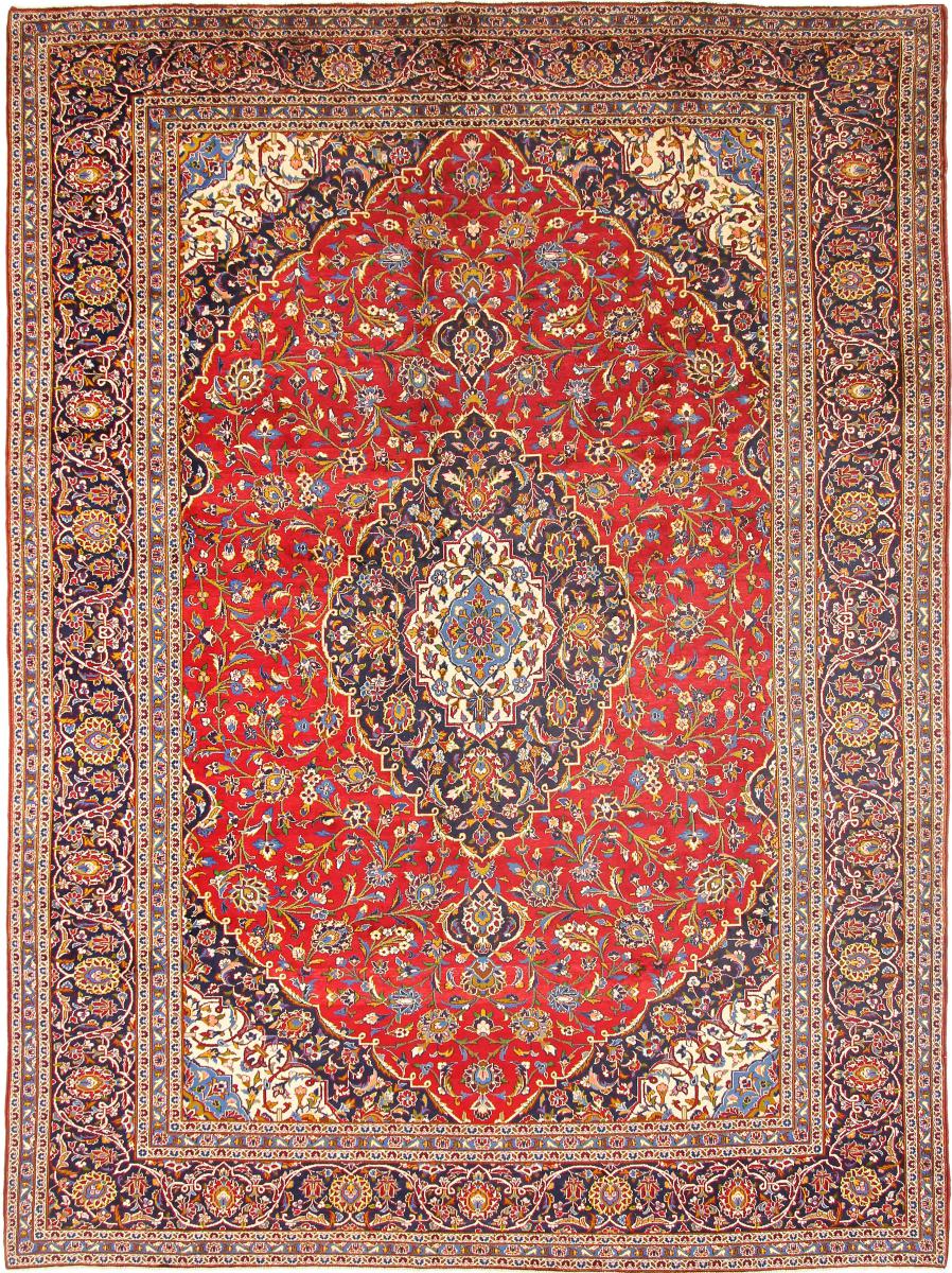 Περσικό χαλί Keshan 13'1"x9'9" 13'1"x9'9", Περσικό χαλί Οι κόμποι έγιναν με το χέρι