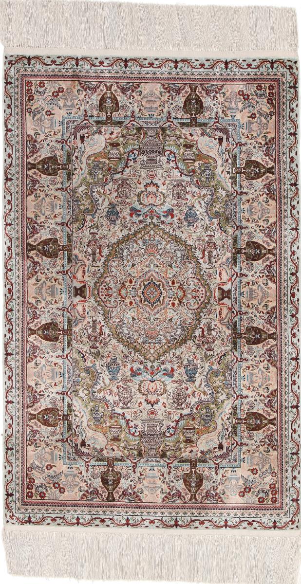 Chinese rug Hereke Silk 126x77 126x77, Persian Rug Knotted by hand