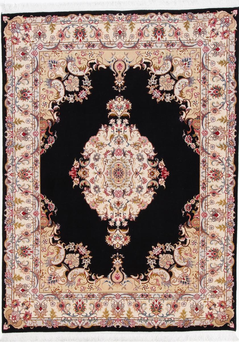 Persian Rug Tabriz 50Raj 7'7"x5'7" 7'7"x5'7", Persian Rug Knotted by hand