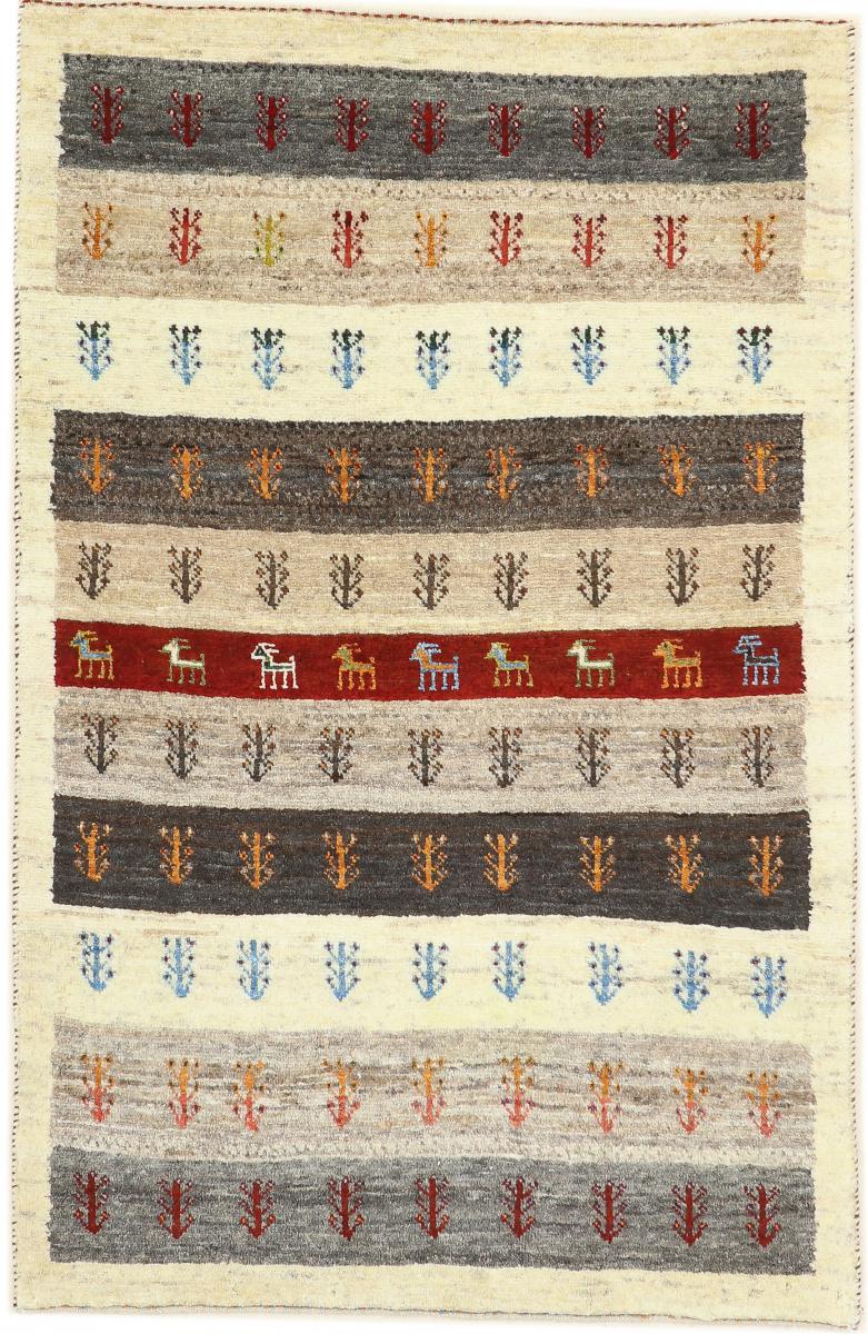 Perzisch tapijt Perzisch Gabbeh Loribaft Nature 4'0"x3'1" 4'0"x3'1", Perzisch tapijt Handgeknoopte