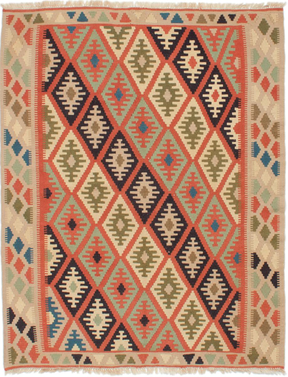 Persian Rug Kilim Fars 5'4"x4'2" 5'4"x4'2", Persian Rug Woven by hand