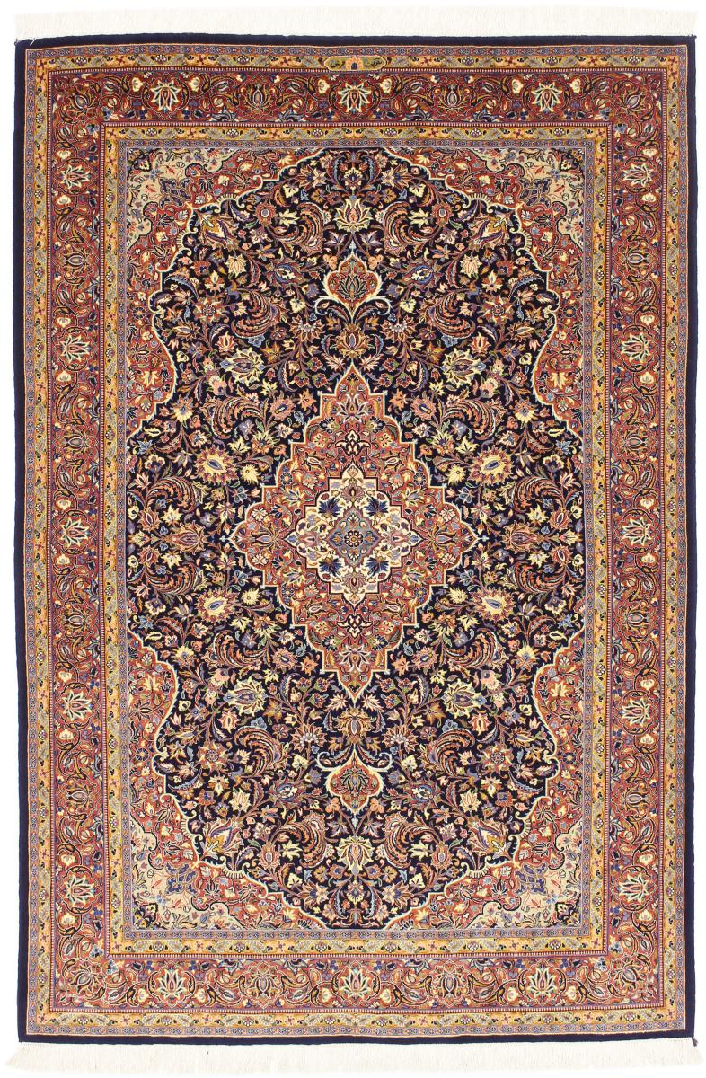 Covor persan Isfahan Ilam Sherkat Farsh Urzeală de Mătase 6'7"x4'5" 6'7"x4'5", Covor persan Lucrate de mână