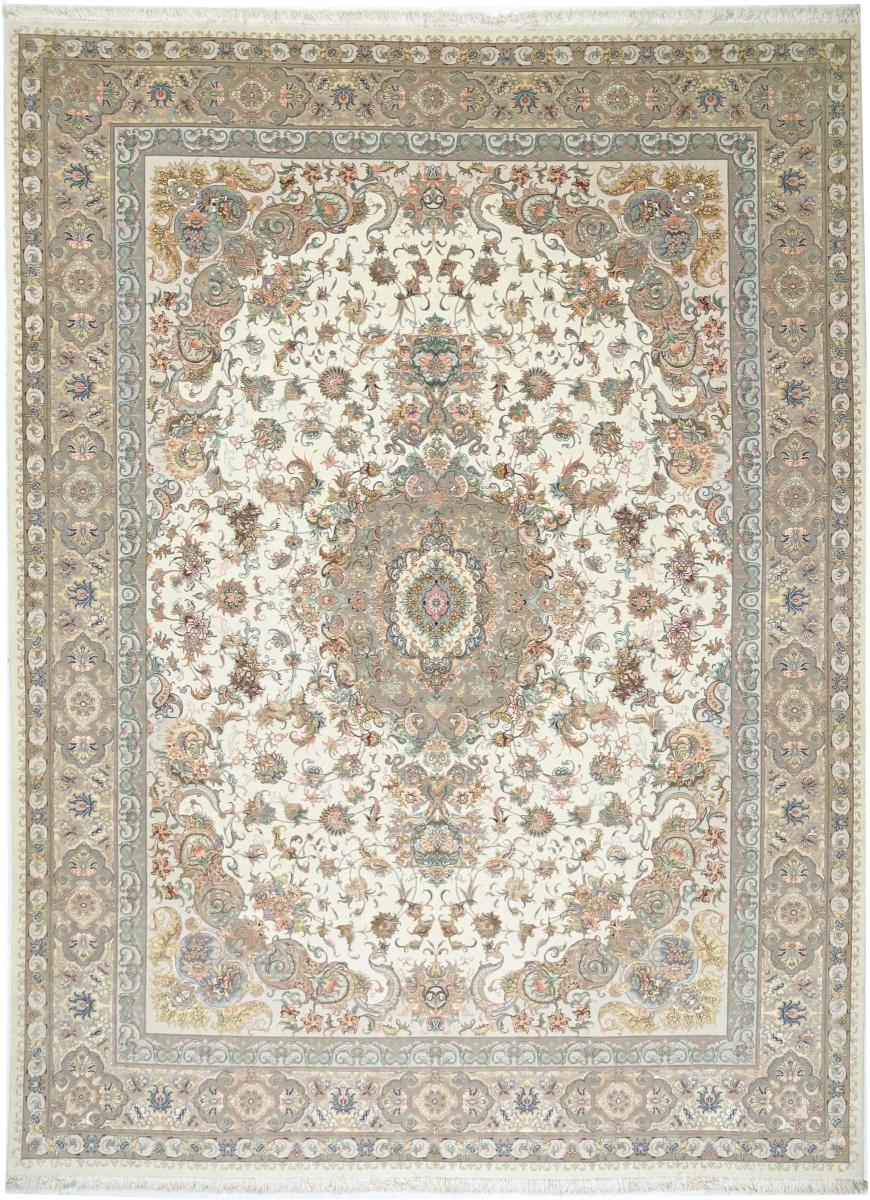 Tapete persa Tabriz Shirfar Fio de Seda 13'0"x9'8" 13'0"x9'8", Tapete persa Atado à mão