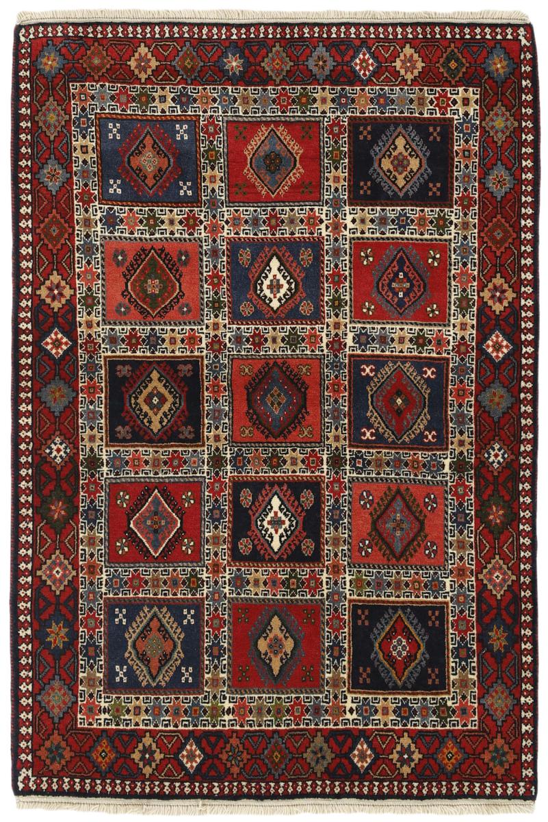 Persian Rug Yalameh 5'0"x3'5" 5'0"x3'5", Persian Rug Knotted by hand