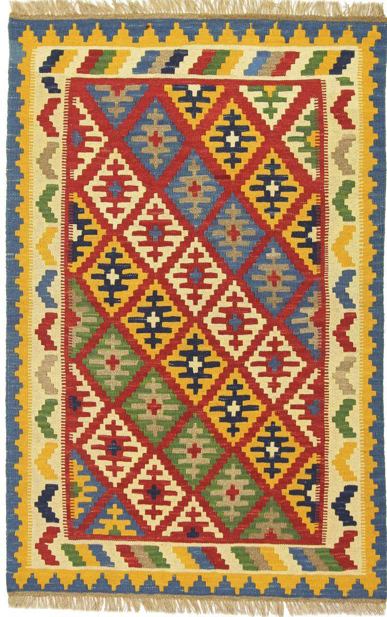Persian Rug Kilim Fars 5'1"x3'3" 5'1"x3'3", Persian Rug Woven by hand
