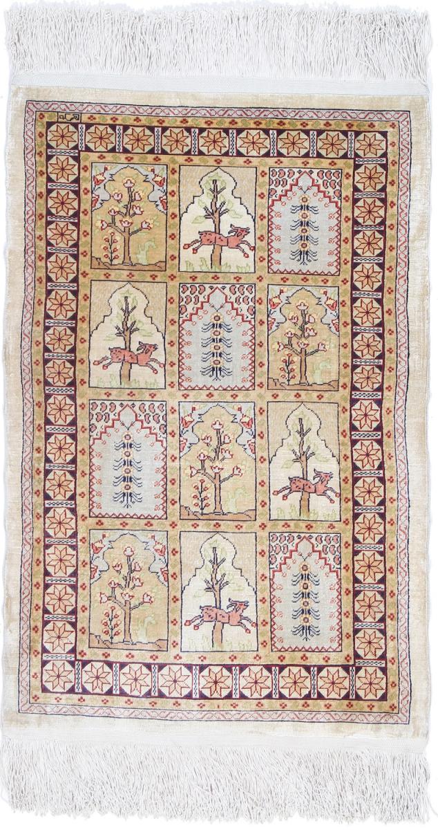  Hereke Zijde 2'0"x1'3" 2'0"x1'3", Perzisch tapijt Handgeknoopte