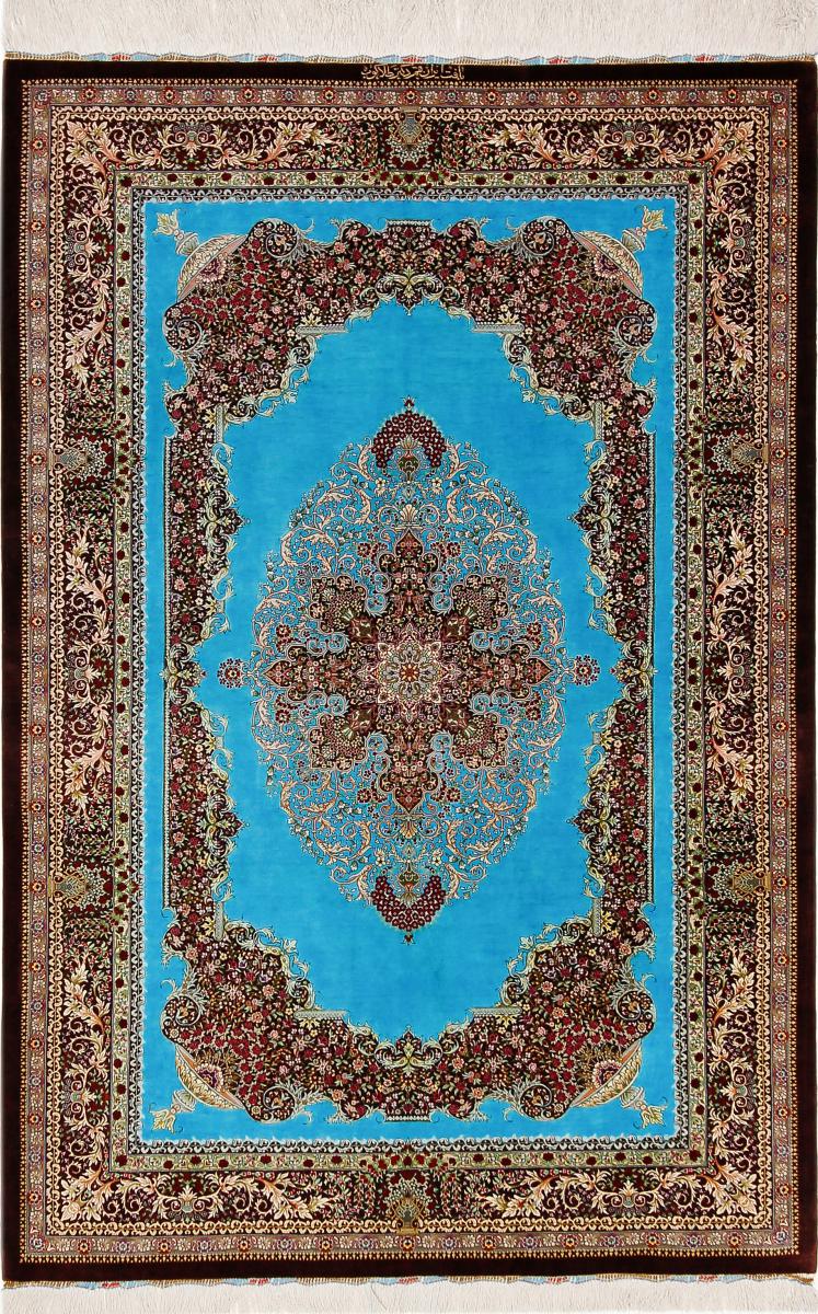 Persian Rug Qum Silk Talakub 201x136 201x136, Persian Rug Knotted by hand