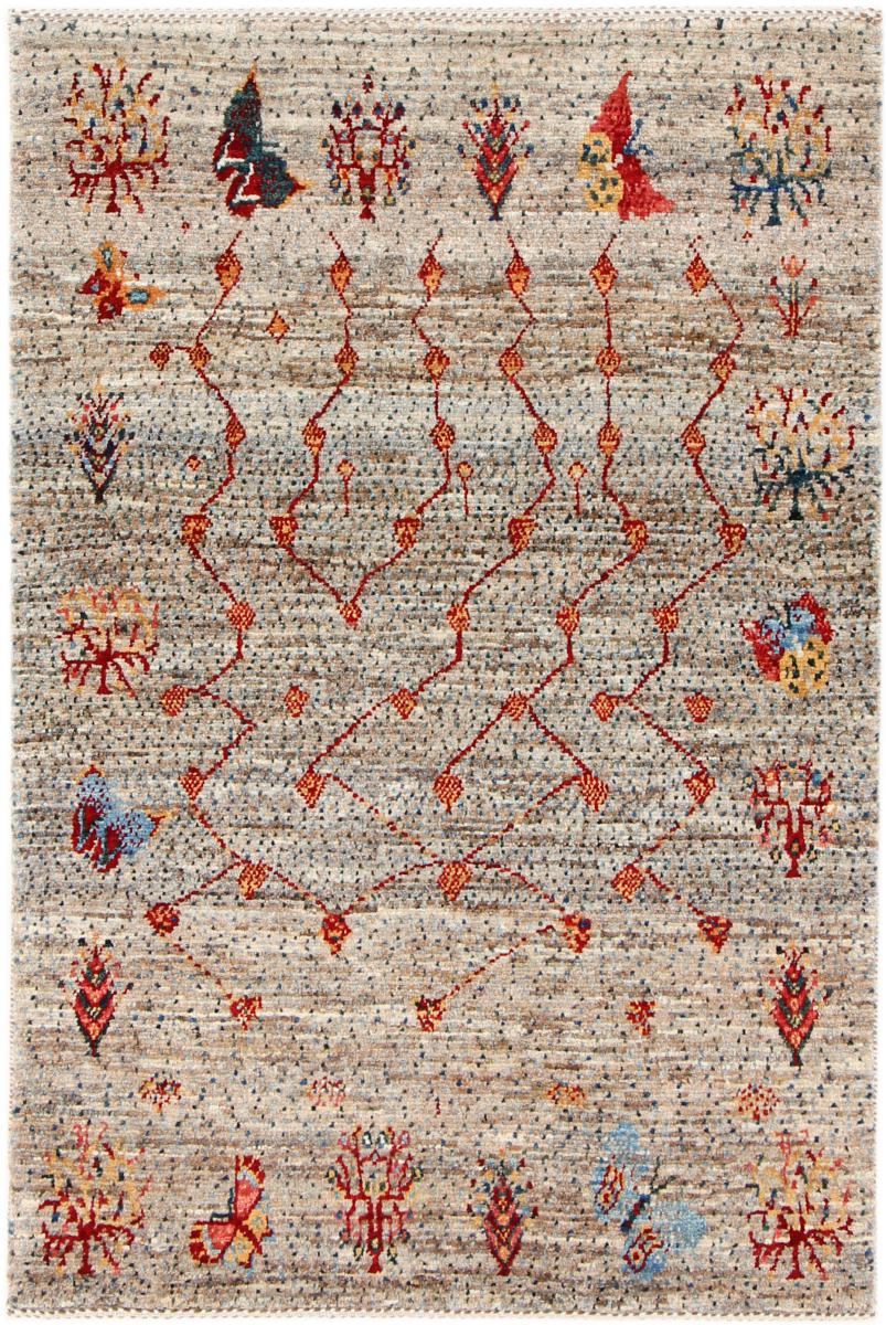 Persian Rug Persian Gabbeh Loribaft Nowbaft 3'10"x2'6" 3'10"x2'6", Persian Rug Knotted by hand