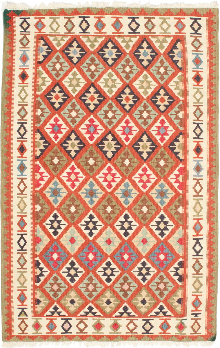 Persian Rug Kilim Fars 5'0"x3'4" 5'0"x3'4", Persian Rug Woven by hand