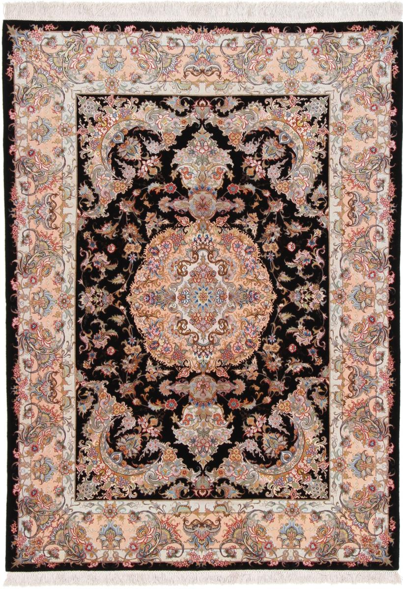 Persian Rug Tabriz 60Raj Silk Warp 6'9"x4'11" 6'9"x4'11", Persian Rug Knotted by hand