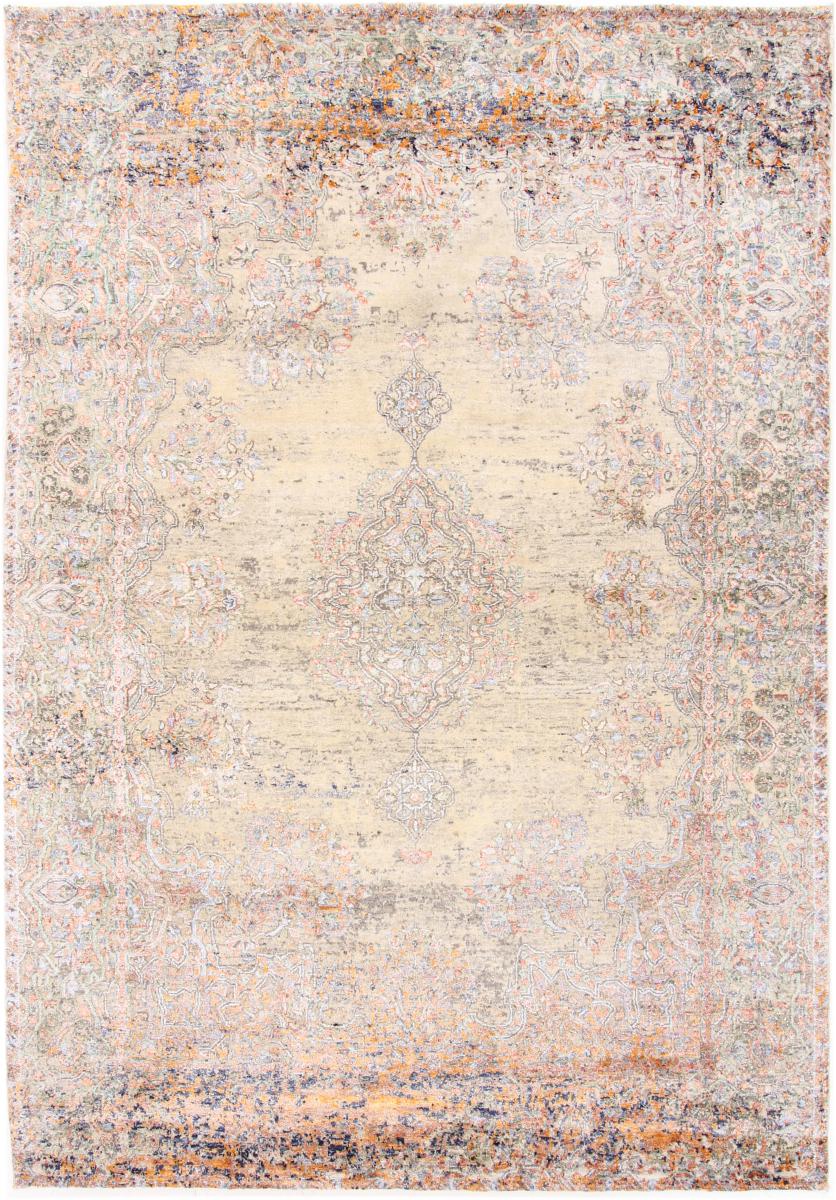 Indo rug Sadraa 8'0"x5'8" 8'0"x5'8", Persian Rug Knotted by hand