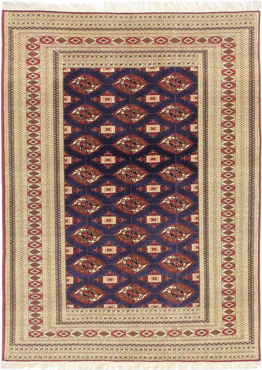 Tappeto persiano Turkaman Vecchio Ordito in Seta 185x138 185x138, Tappeto persiano Annodato a mano