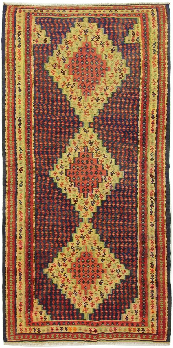  ペルシャ絨毯 キリム Fars Azerbaijan アンティーク 9'6"x4'9" 9'6"x4'9",  ペルシャ絨毯 手織り