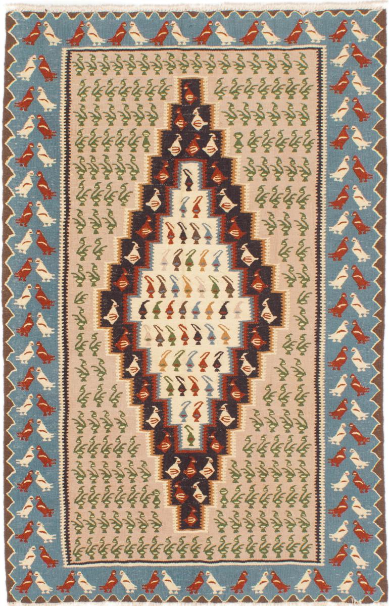 Tapete persa Kilim Fars 143x92 143x92, Tapete persa Tecido à mão