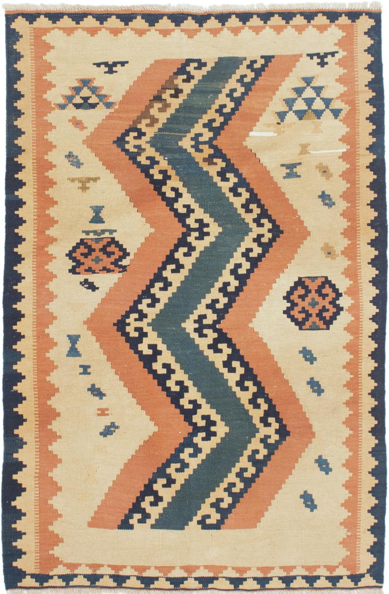 Persian Rug Kilim Fars 4'8"x3'3" 4'8"x3'3", Persian Rug Woven by hand