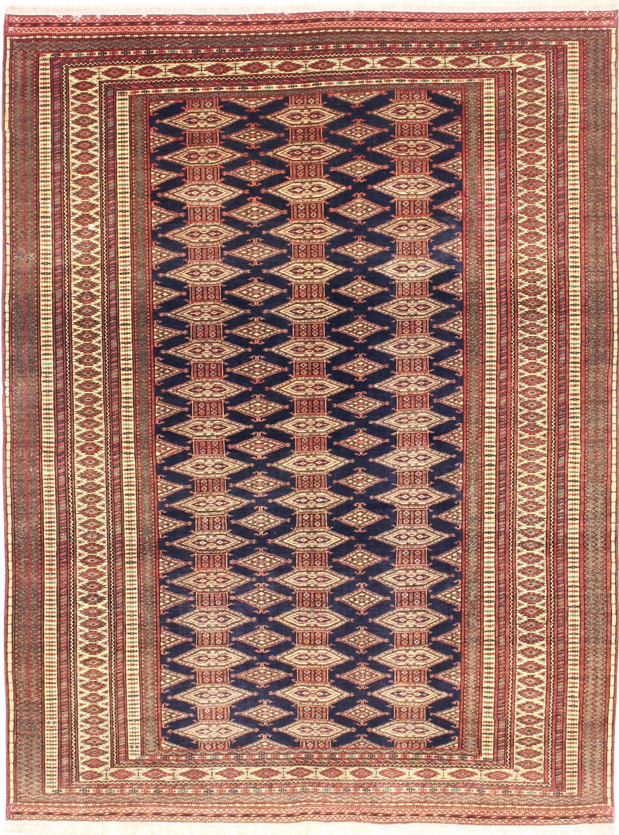  ペルシャ絨毯 トルクメン オールド 絹の縦糸 191x145 191x145,  ペルシャ絨毯 手織り