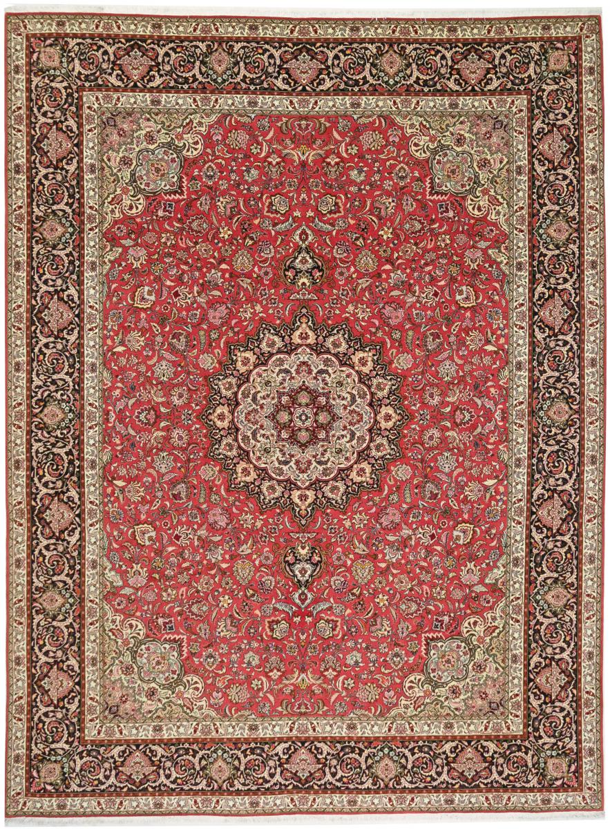 Persian Rug Tabriz 50Raj 13'1"x9'8" 13'1"x9'8", Persian Rug Knotted by hand