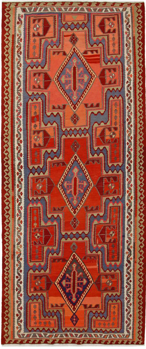 Tapis persan Kilim Fars Azerbaijan Antique 385x161 385x161, Tapis persan Tissé à la main