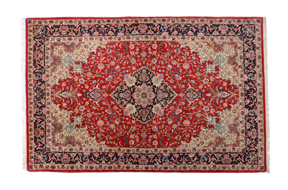 Persian Rug Isfahan Silk Warp 7'0"x4'7" 7'0"x4'7", Persian Rug Knotted by hand