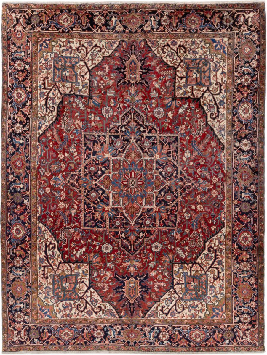 Persian Rug Heriz Antique 12'7"x9'7" 12'7"x9'7", Persian Rug Knotted by hand